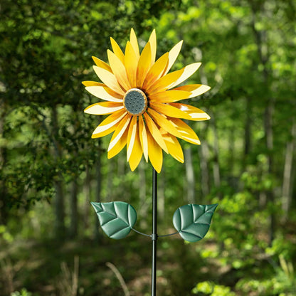Sunflower Statement Wind Spinner, 75"H | Plow & Hearth