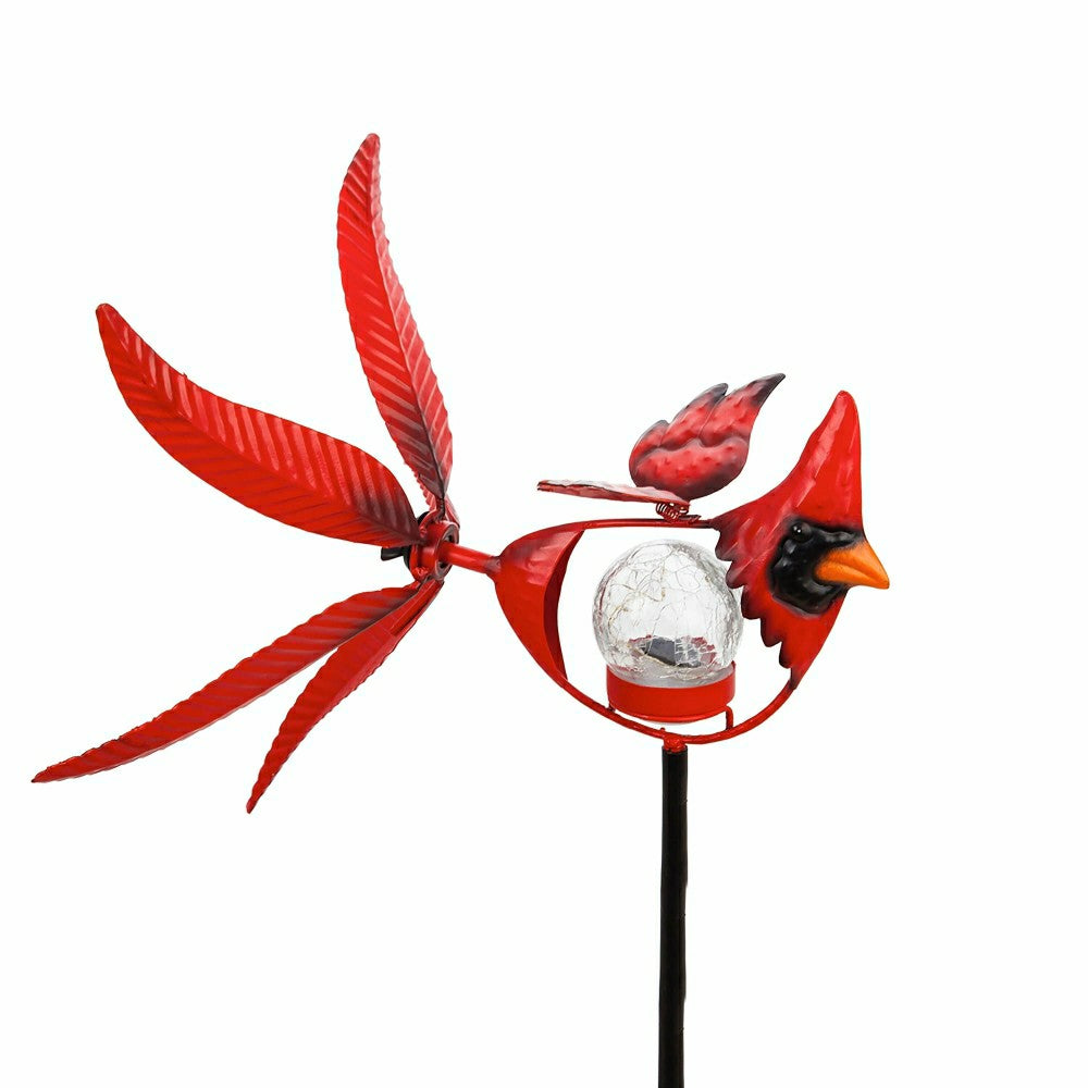Memorial Mobile, Solar Cardinal Metal Wind Spinner with Glass Orb | Plow & Hearth