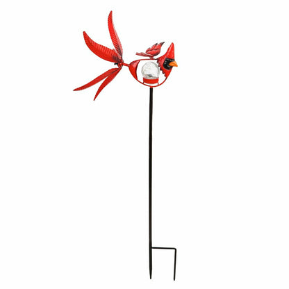 Memorial Mobile, Solar Cardinal Metal Wind Spinner with Glass Orb | Plow & Hearth