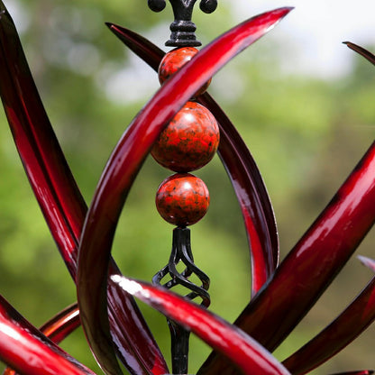 Crimson Lotus Metal Wind Spinner | Plow & Hearth