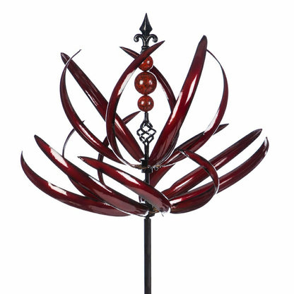 Crimson Lotus Metal Wind Spinner | Plow & Hearth