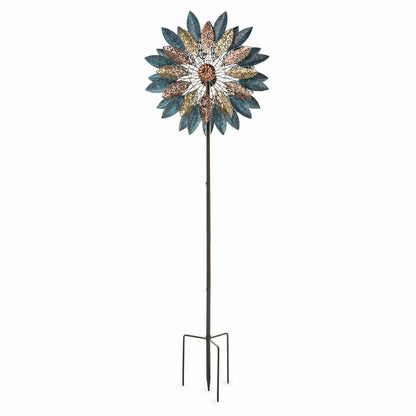 Metal Wind Spinner with Patina-Like Blue | Plow & Hearth