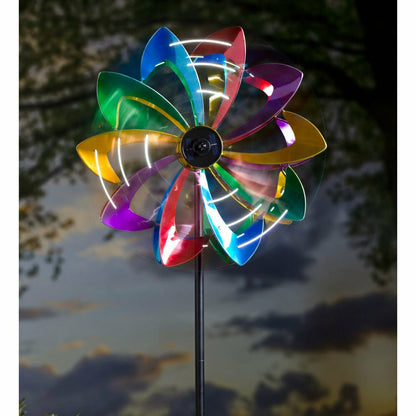 75" LED Solar Flower Wind Spinner | Plow & Hearth