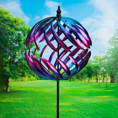 Split Sphere Metal Garden Wind Spinner | Plow & Hearth