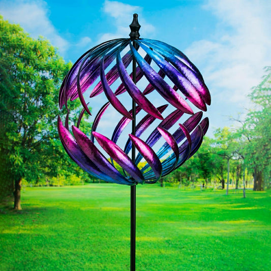 Split Sphere Metal Garden Wind Spinner | Plow & Hearth