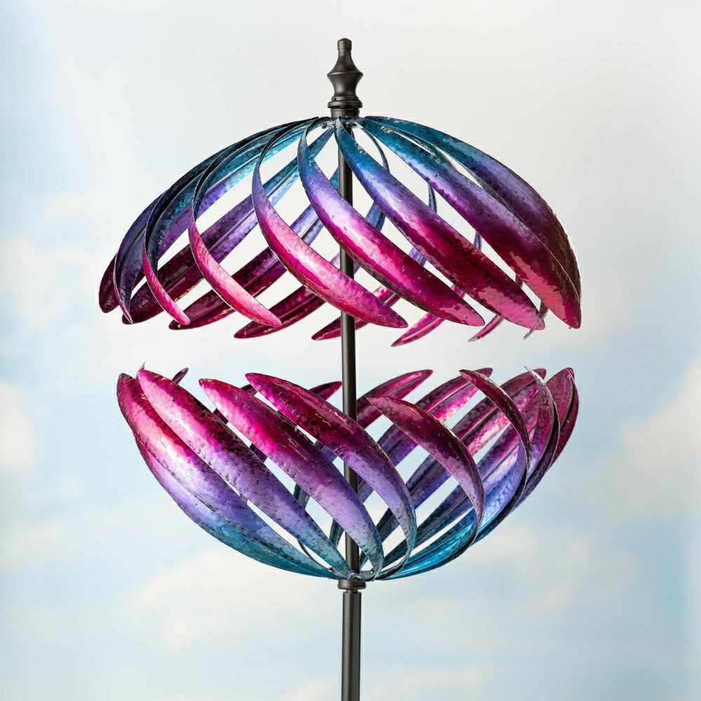 Split Sphere Metal Garden Wind Spinner | Plow & Hearth