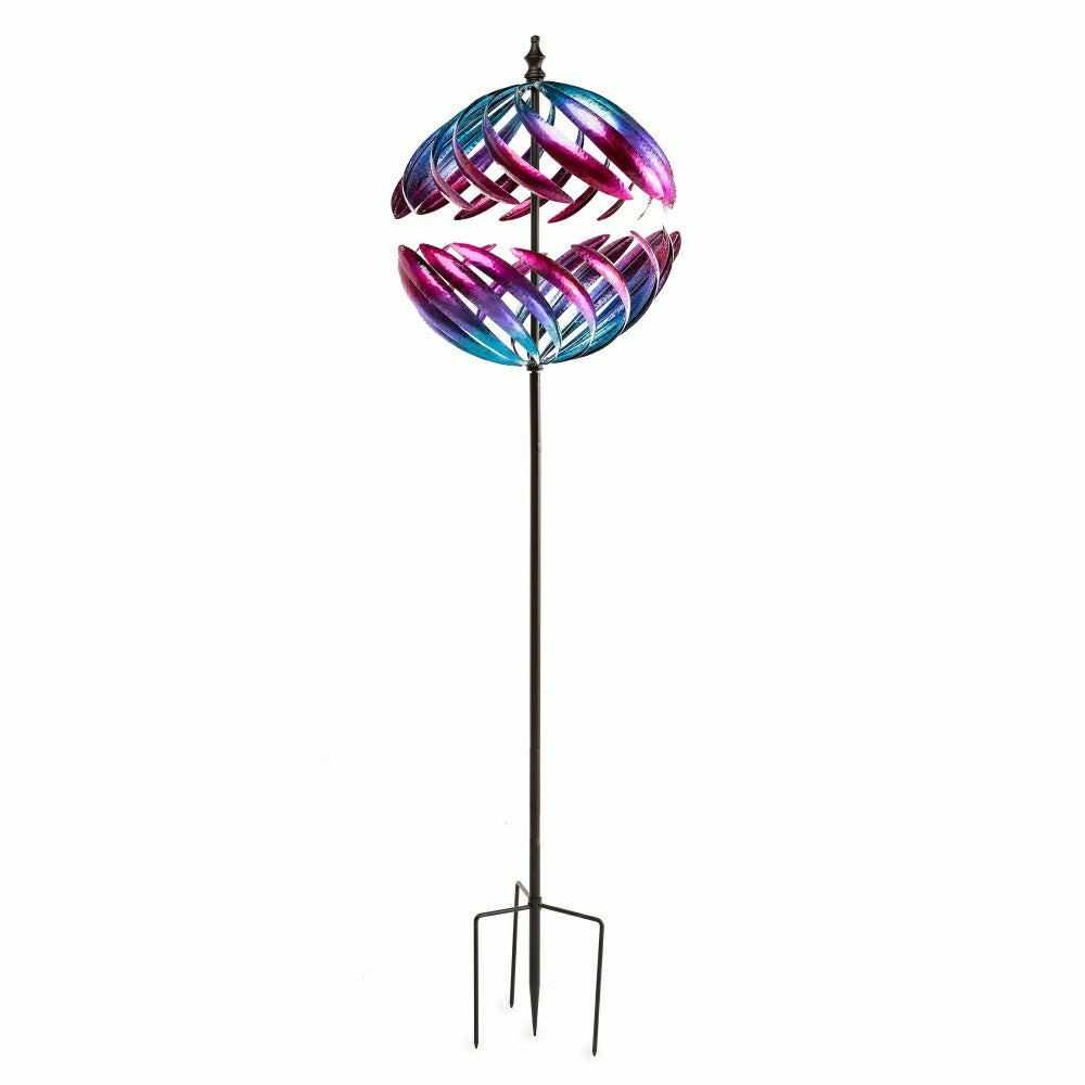 Split Sphere Metal Garden Wind Spinner | Plow & Hearth