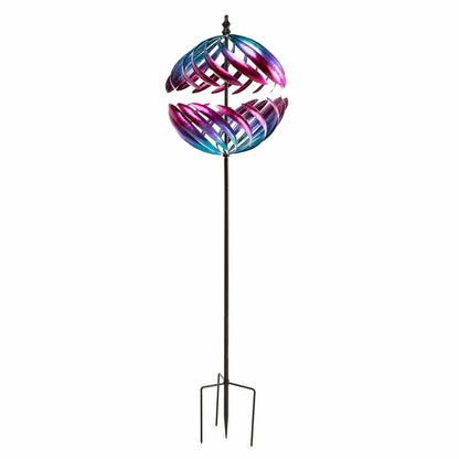 Split Sphere Metal Garden Wind Spinner | Plow & Hearth