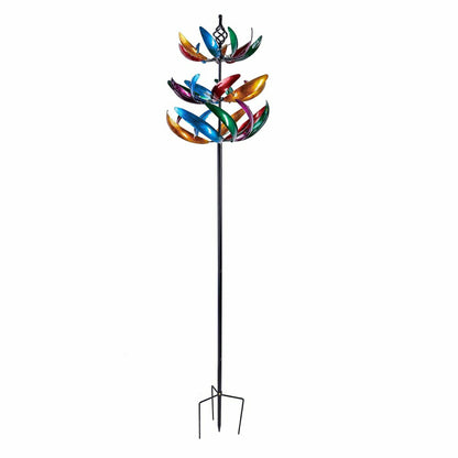 84"H Three Tiered Wind Spinner, Multi-Colored | Plow & Hearth