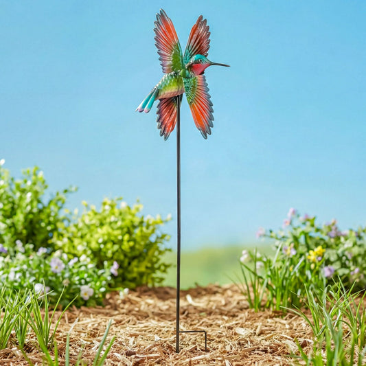 Metal Hummingbird Spinner Stake | Plow & Hearth