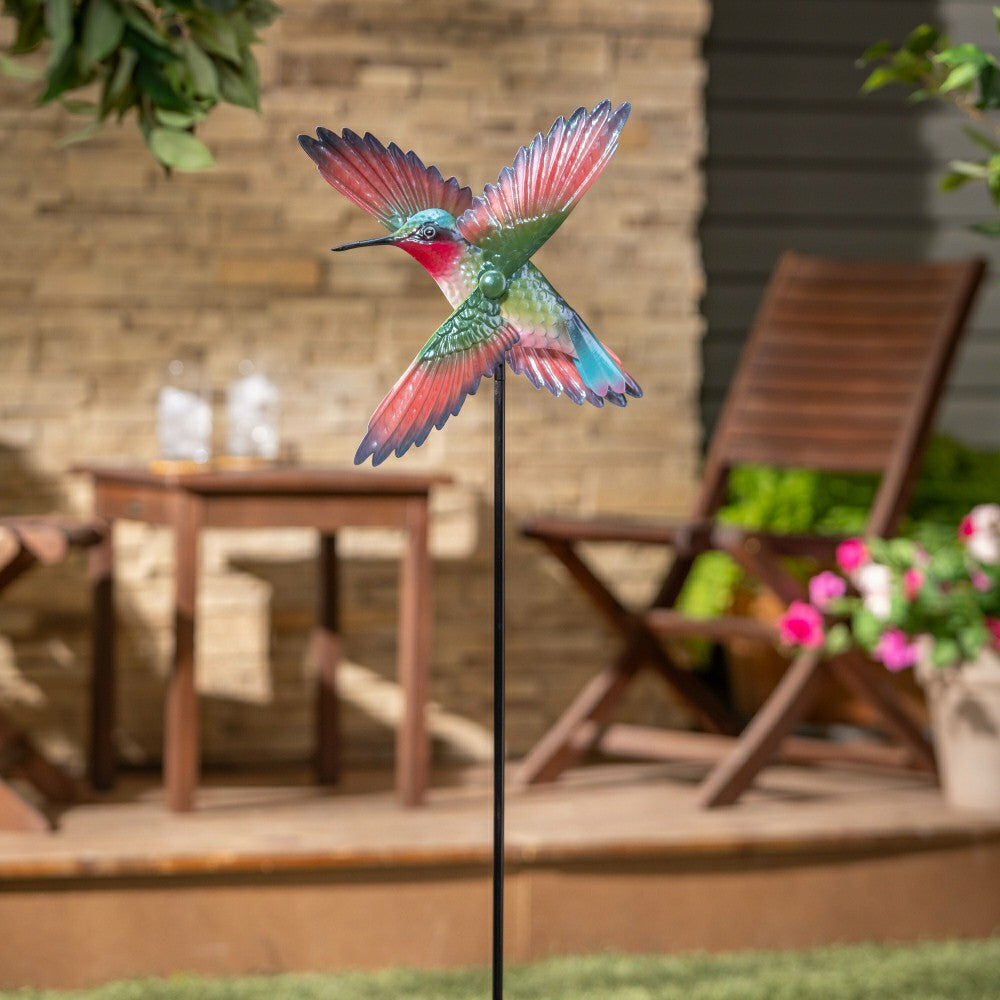 Metal Hummingbird Spinner Stake | Plow & Hearth