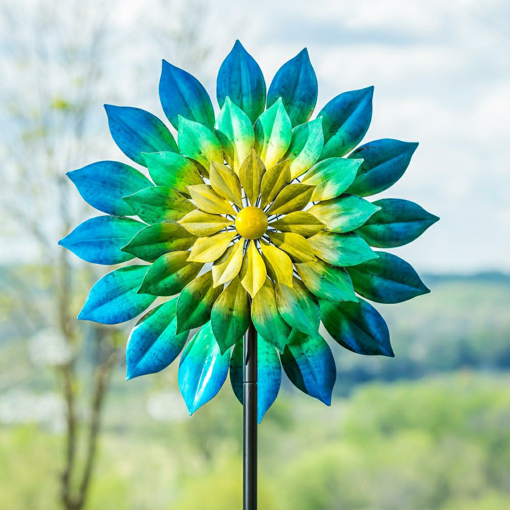 75" Ombre Floral Metal Yard Spinner | Plow & Hearth