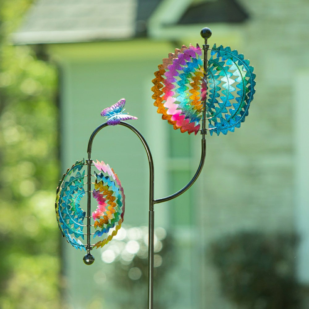 Rainbow Whirl Wind Spinner 73"H | Plow & Hearth