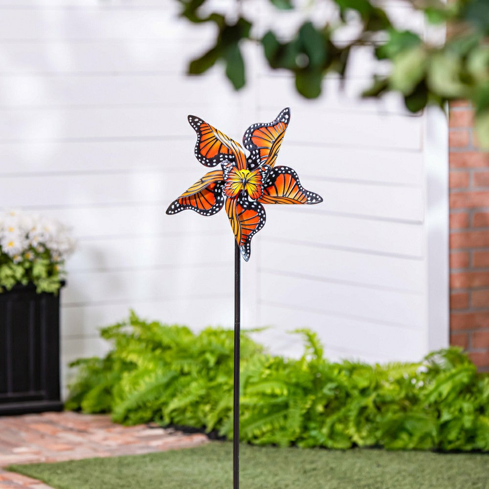 Monarch Butterfly Metal Wind Spinner 48"H | Plow & Hearth