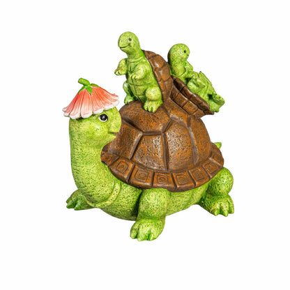 Turtle With Kids Garden Statue, 7"H | Plow & Hearth