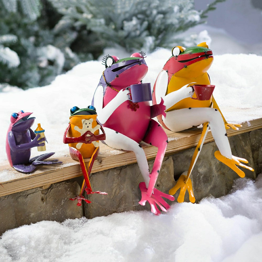 Recycled Metal Tea Frog Garden Art | Plow & Hearth