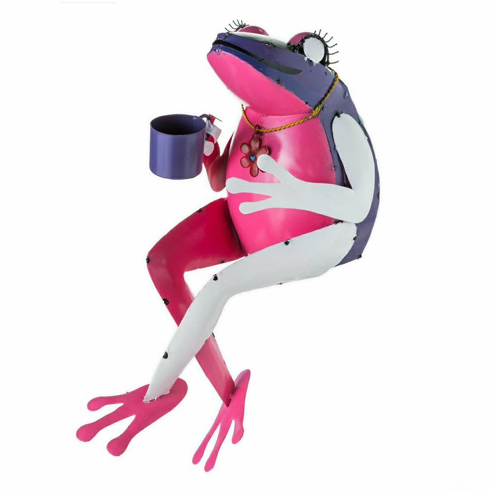 Recycled Metal Tea Frog Garden Art | Plow & Hearth