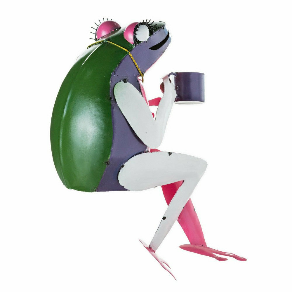 Recycled Metal Tea Frog Garden Art | Plow & Hearth