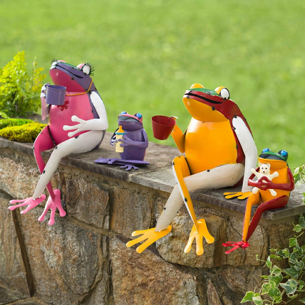 Recycled Metal Coffee Frog Garden Art | Plow & Hearth