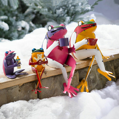 Recycled Metal Coffee Frog Garden Art | Plow & Hearth