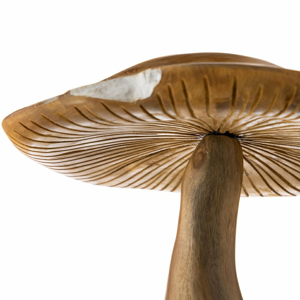 Teak Mushroom Garden Statue | Plow & Hearth