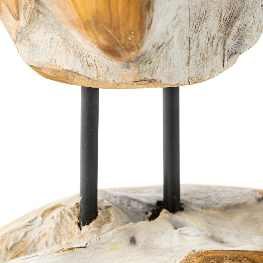 Teak Mushroom Garden Statue | Plow & Hearth