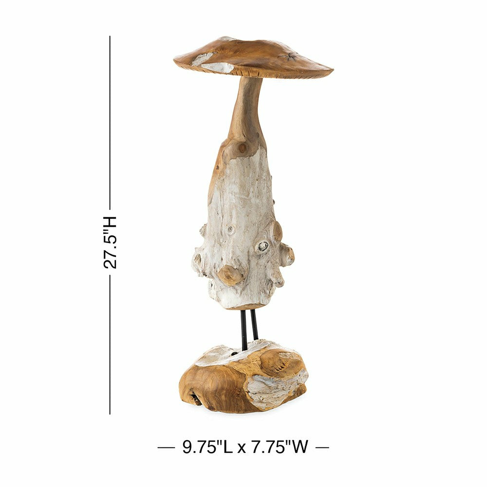Teak Mushroom Garden Statue | Plow & Hearth