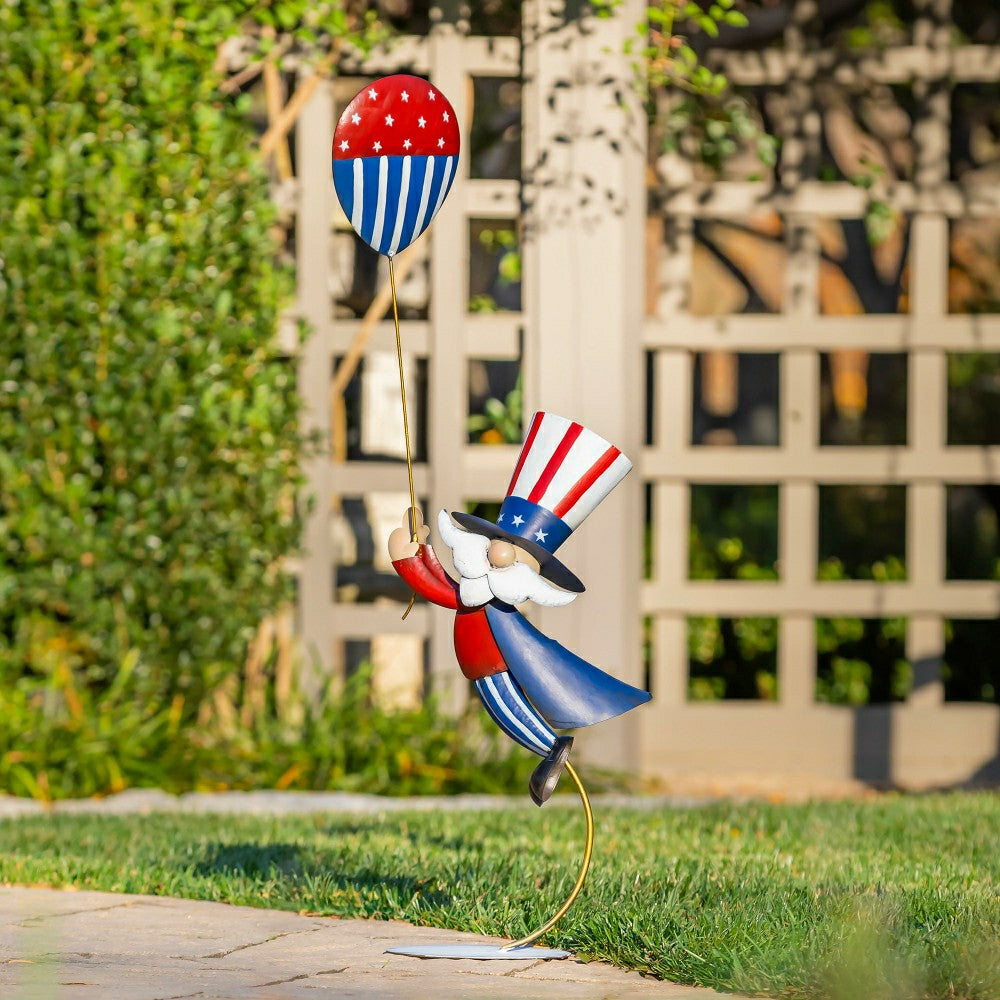 Patriotic Uncle Sam with Balloon Garden Statue | Plow & Hearth