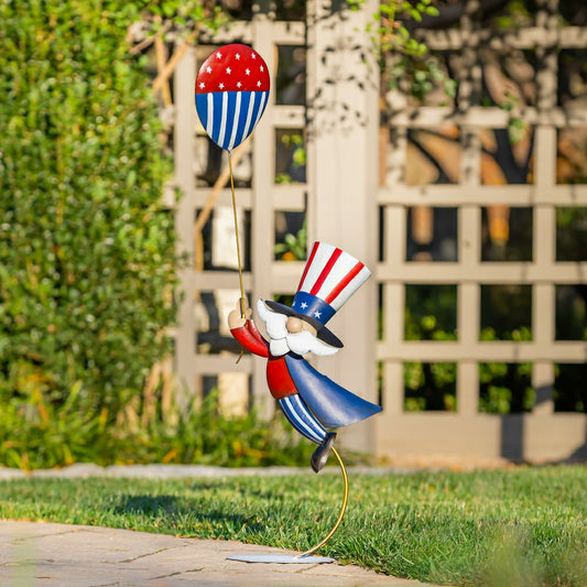 Patriotic Uncle Sam with Balloon Garden Statue | Plow & Hearth