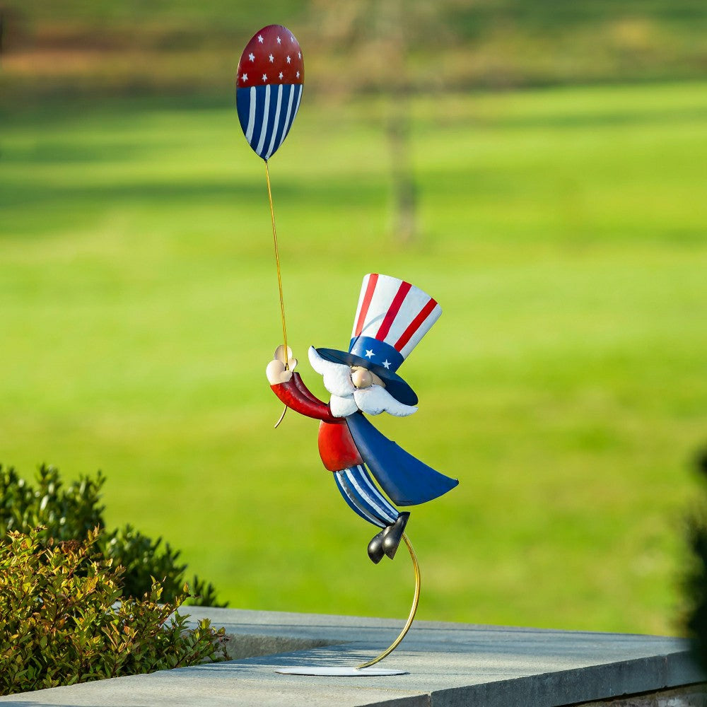 Patriotic Uncle Sam with Balloon Garden Statue | Plow & Hearth