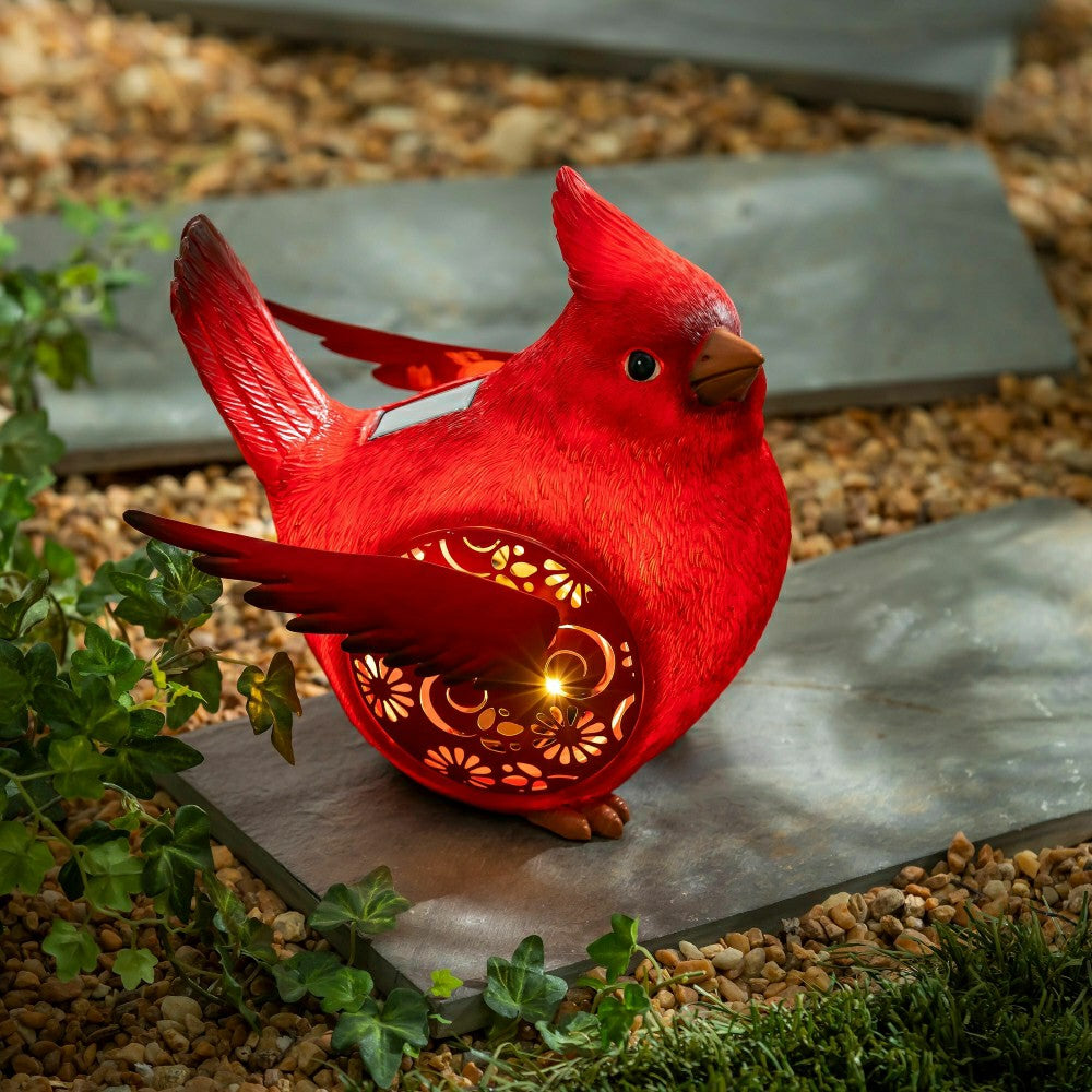 Solar Engraved Cardinal Memorial Garden Statue, 9"H | Plow & Hearth