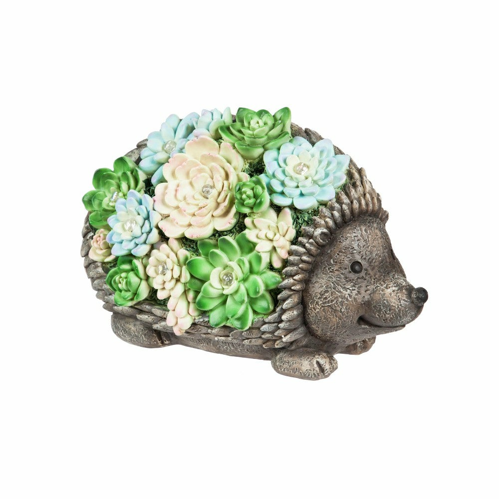 Solar Resin Succulent Hedgehog | Plow & Hearth