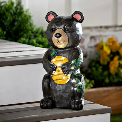 Petal & Plow Garden Statue, LED Bear, 18"H | Plow & Hearth