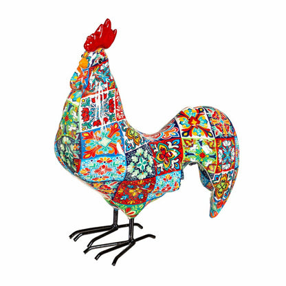 Indoor/Outdoor Tile-Inspired Rooster and Hen Statue Set | Plow & Hearth