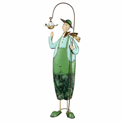 Metal Flower Farmer Statue | Plow & Hearth