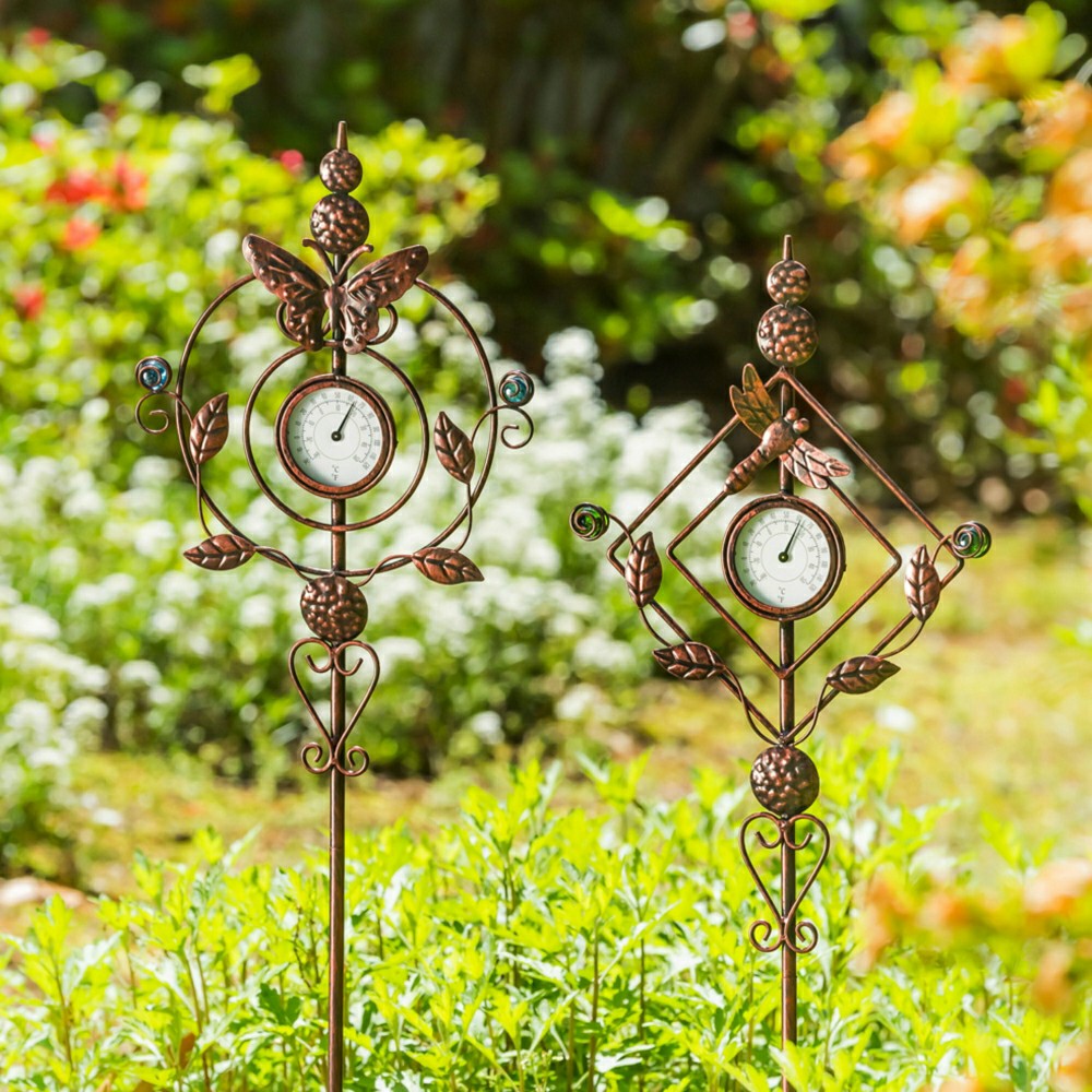32"H Thermometer Butterfly Garden Stake | Plow & Hearth