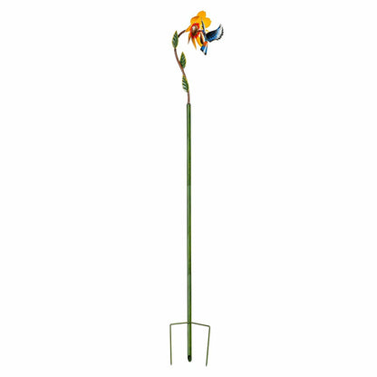 Metal Bird and Yellow Flower Spinner | Plow & Hearth