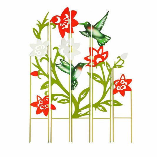 Metal Hummingbird Landscape Panel Stake Set | Plow & Hearth