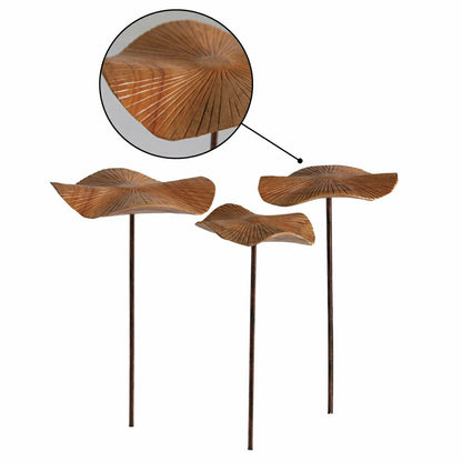 VivaStyle Garden Stake, Hand-Carved Wood Mushroom Garden Stake, Set of | Plow & Hearth
