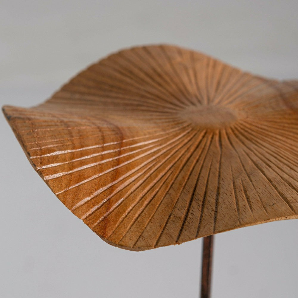 VivaStyle Garden Stake, Hand-Carved Wood Mushroom Garden Stake, Set of | Plow & Hearth