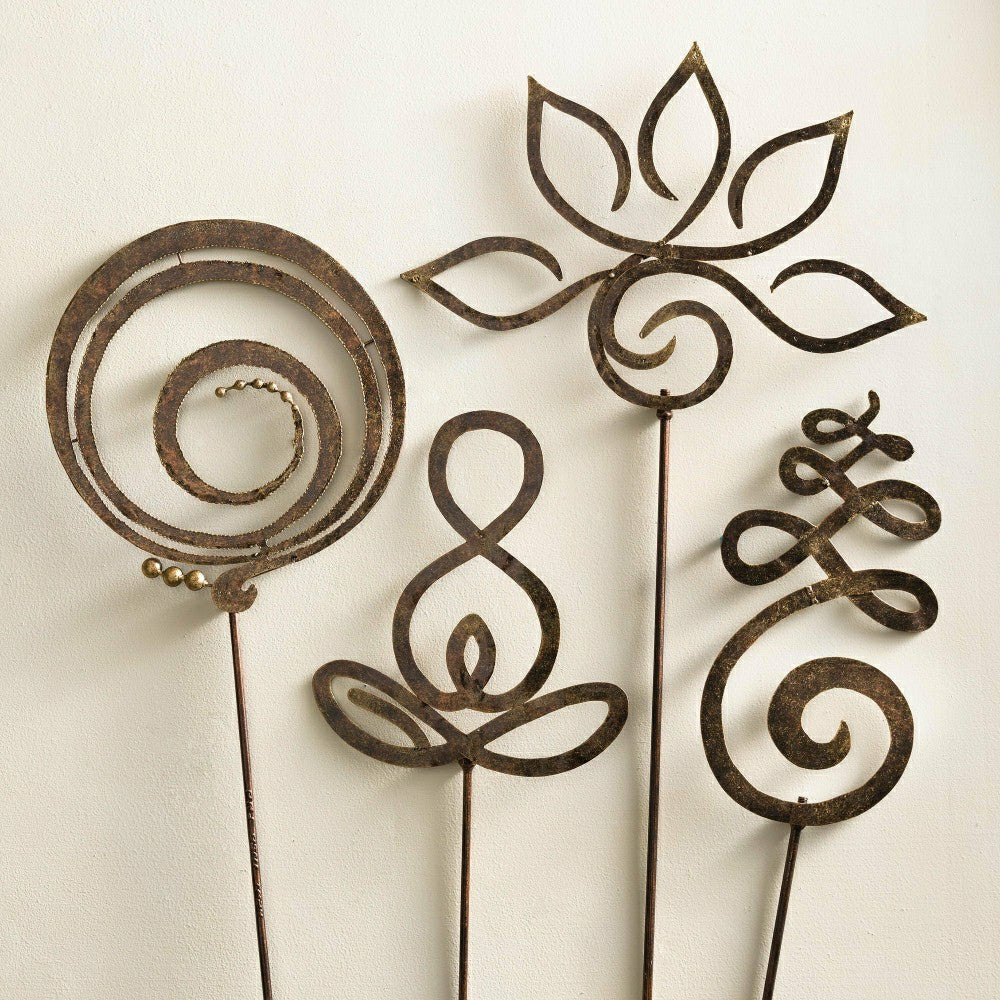 Lotus Zen Symbols Metal Garden Stake | Plow & Hearth
