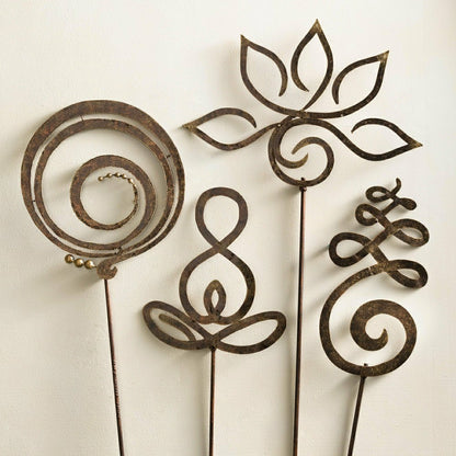 Lotus Zen Symbols Metal Garden Stake | Plow & Hearth