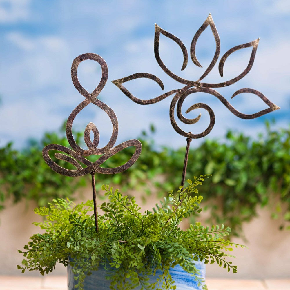 Lotus Zen Symbols Metal Garden Stake | Plow & Hearth