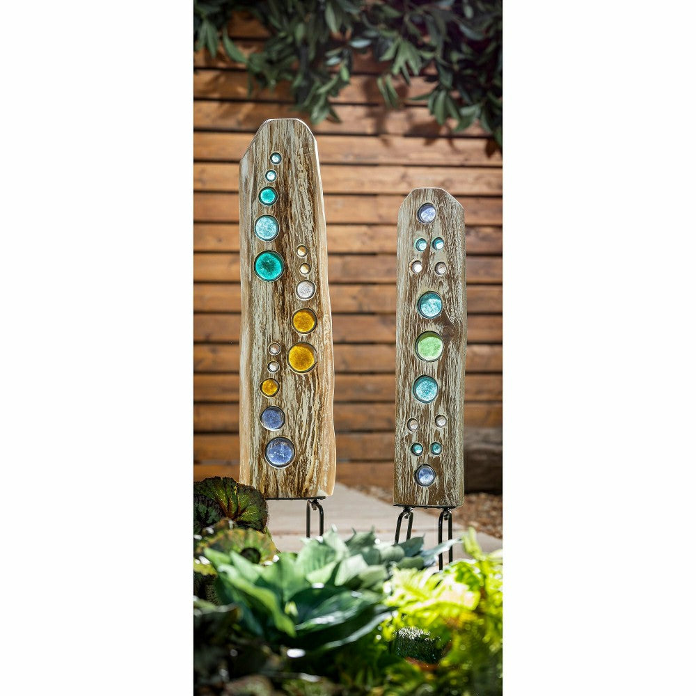 Natural Driftwood Colorful Glass Statuary | Plow & Hearth