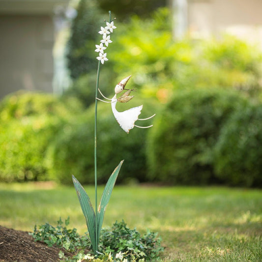 Cream Storybook Fairy Metal Stake | Plow & Hearth