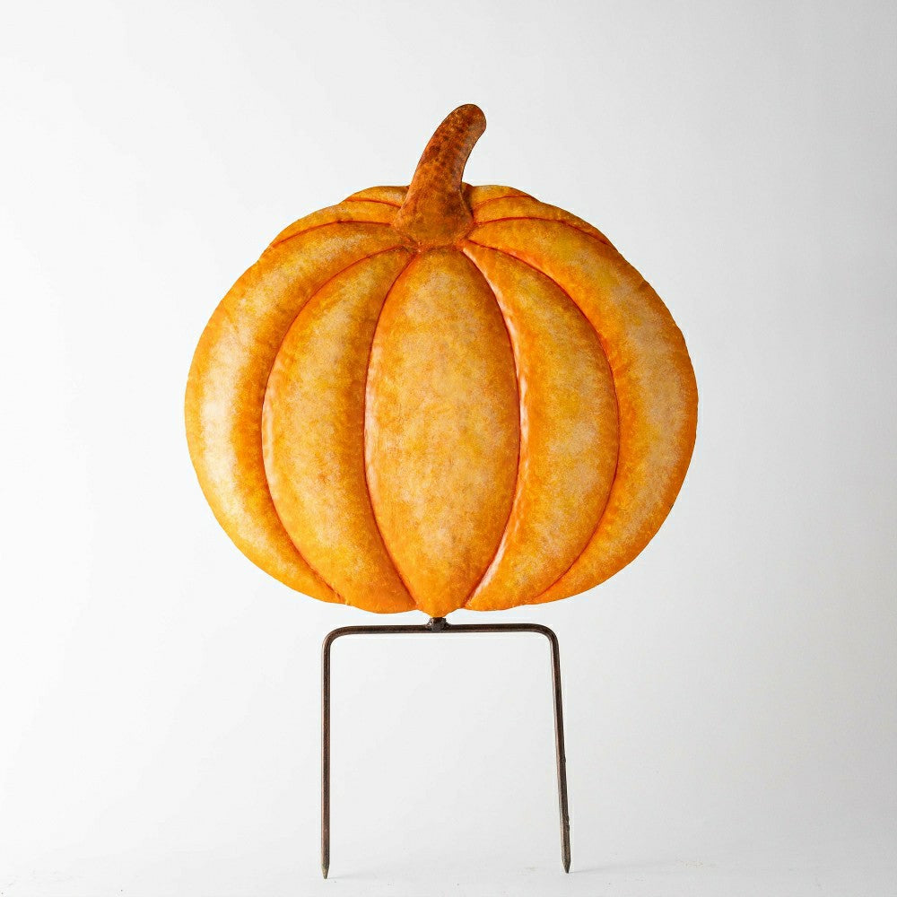 Metal Pumpkin Garden Stakes, Set of 4 | Plow & Hearth