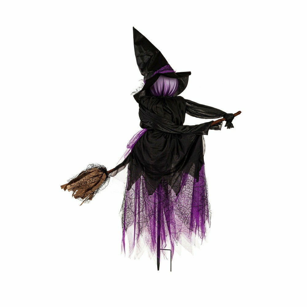 Lighted Witch Stakes with Brooms, Set of 3 | Plow & Hearth