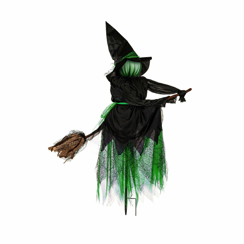 Lighted Witch Stakes with Brooms, Set of 3 | Plow & Hearth