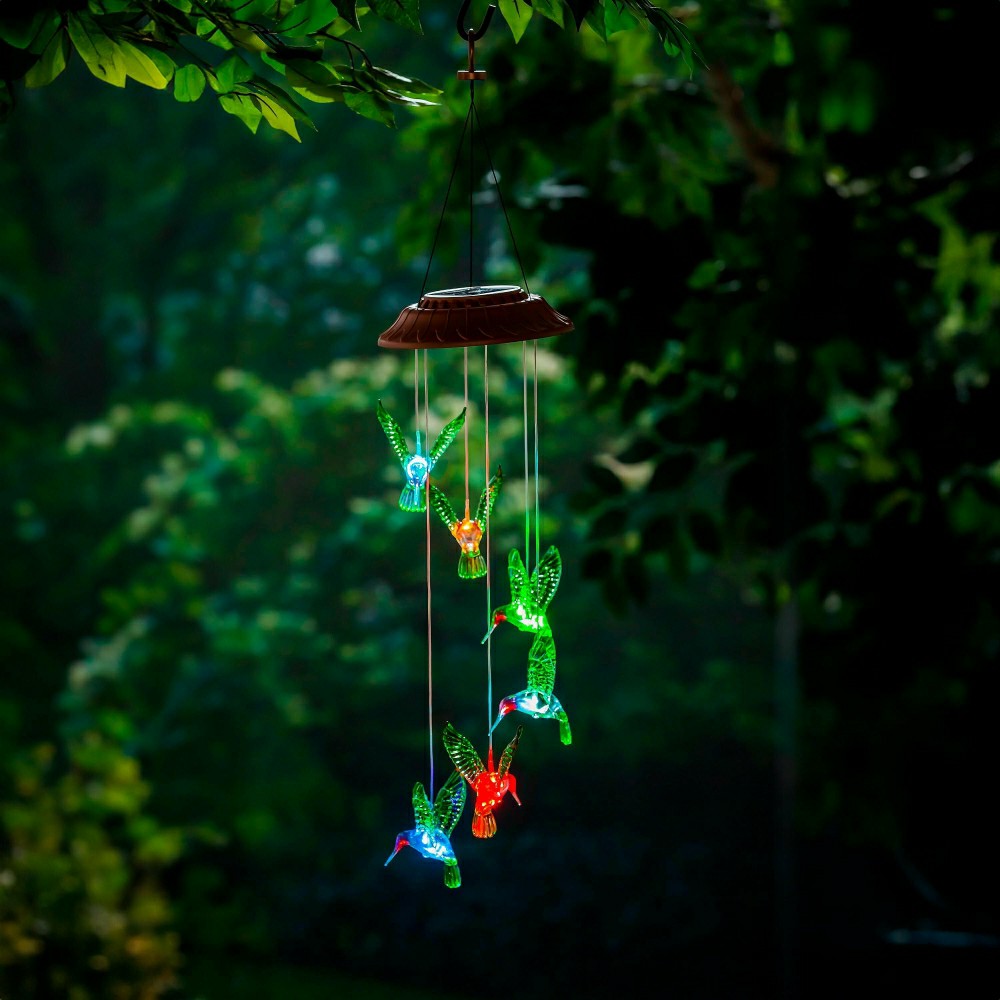 Cottage Garden Mobile, Solar Mobile, Painted Hummingbird | Plow & Hearth