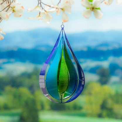 Blue & Green Teardrop Wind Spinner, 16"H | Plow & Hearth